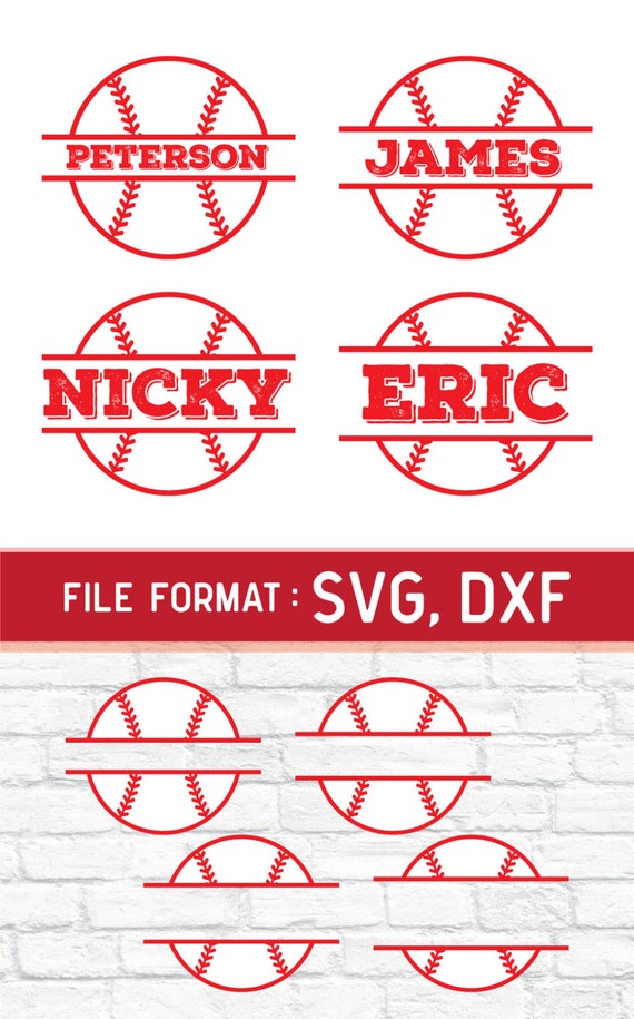 Download Baseball Split SVG Cut Files Vinyl Cutters Monogram Cricut ...