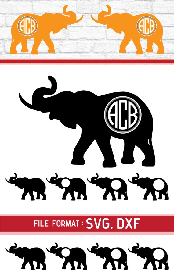 Download Elephant Svg Cut Files Elephant Monogram Svg Files Elephant Etsy