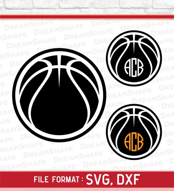 Basketball Svg Files Basketball Monogram Svg Basketball Etsy
