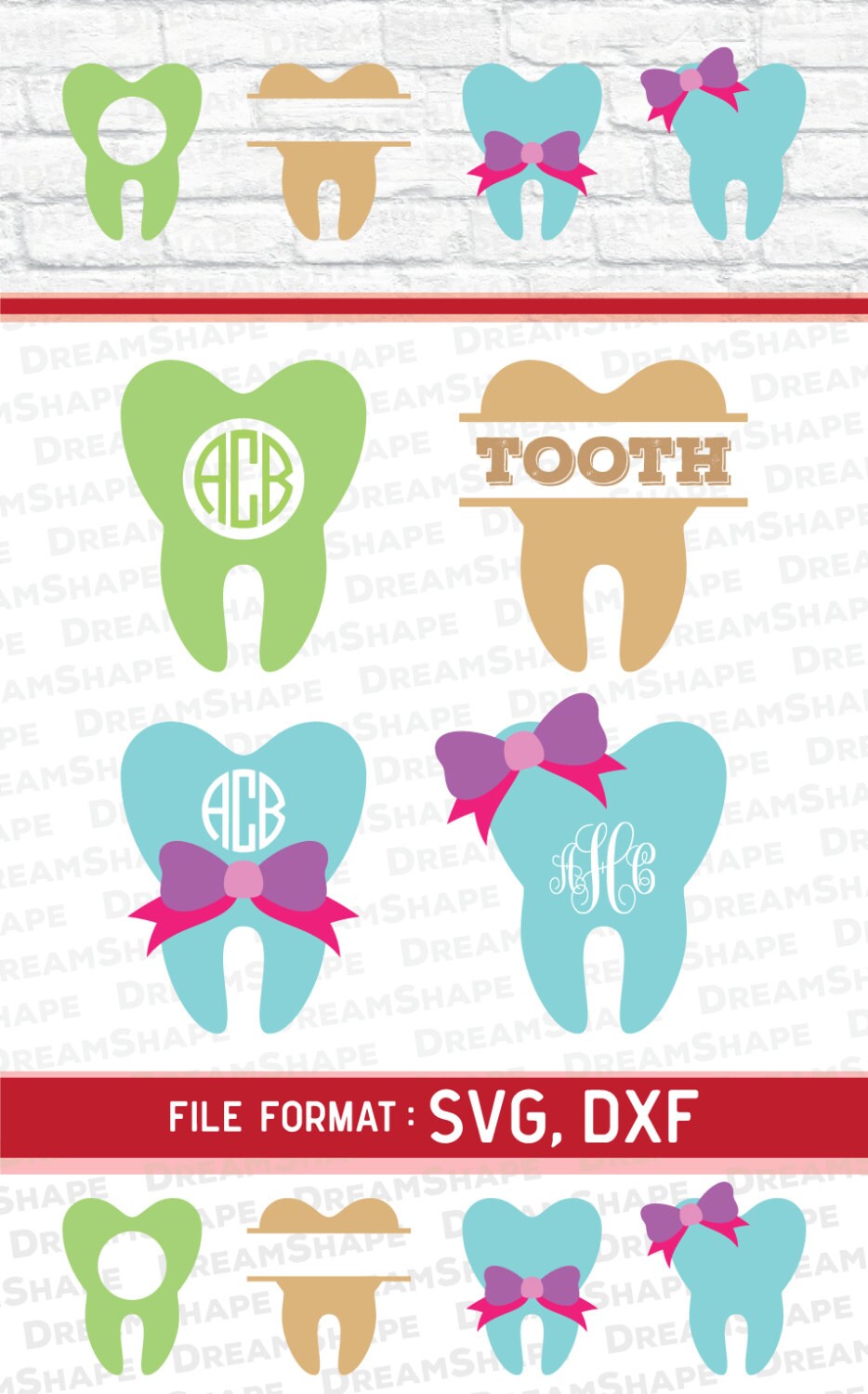 Tooth SVG Dentist Cut Files Vinyl Cutters Monogram Cricut ...