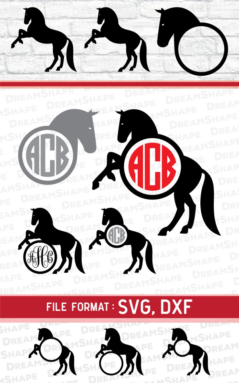 Download Horse SVG Files Horse Monogram SVG Files Stallion SVG Files | Etsy