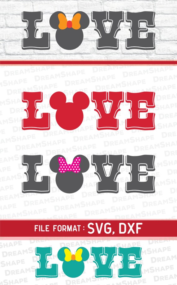 Mouse Ears Love Quote Svg File Dxf Files For Cricut Machine Etsy