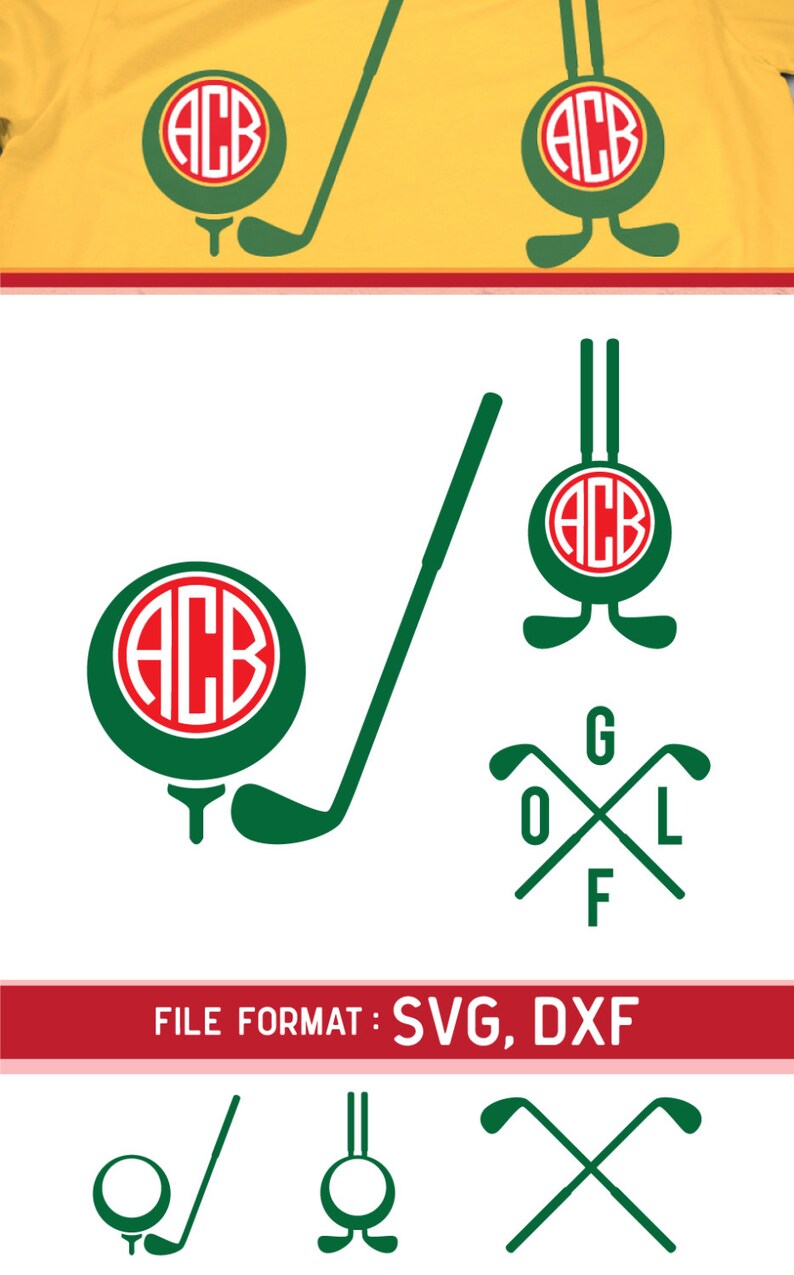 Download Golf SVG Cut Files Vinyl Cutters Monogram Cricut Files | Etsy