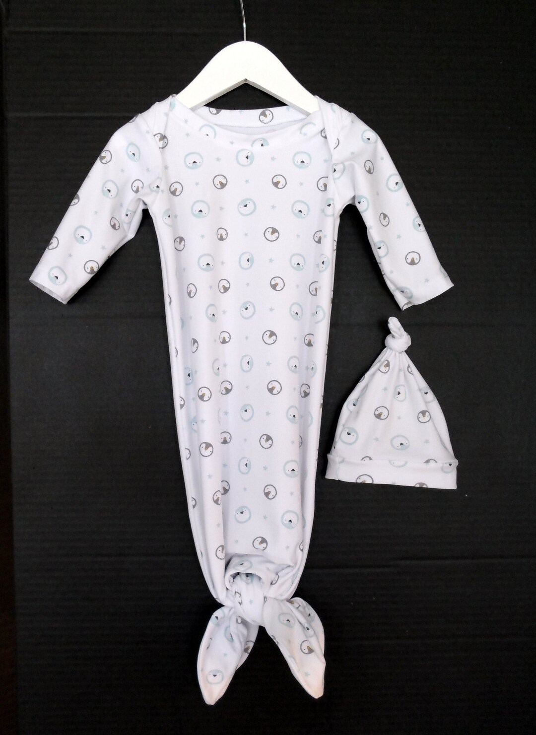 Newborn Baba Dress In Penguin Print Design Terry Stuff