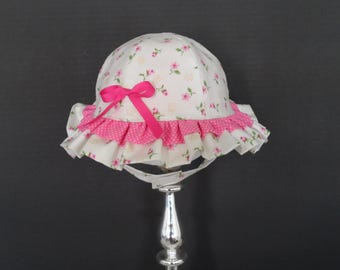 Sunhat, Baby Sunhat, Floral Print, Baby Hat, Handmade