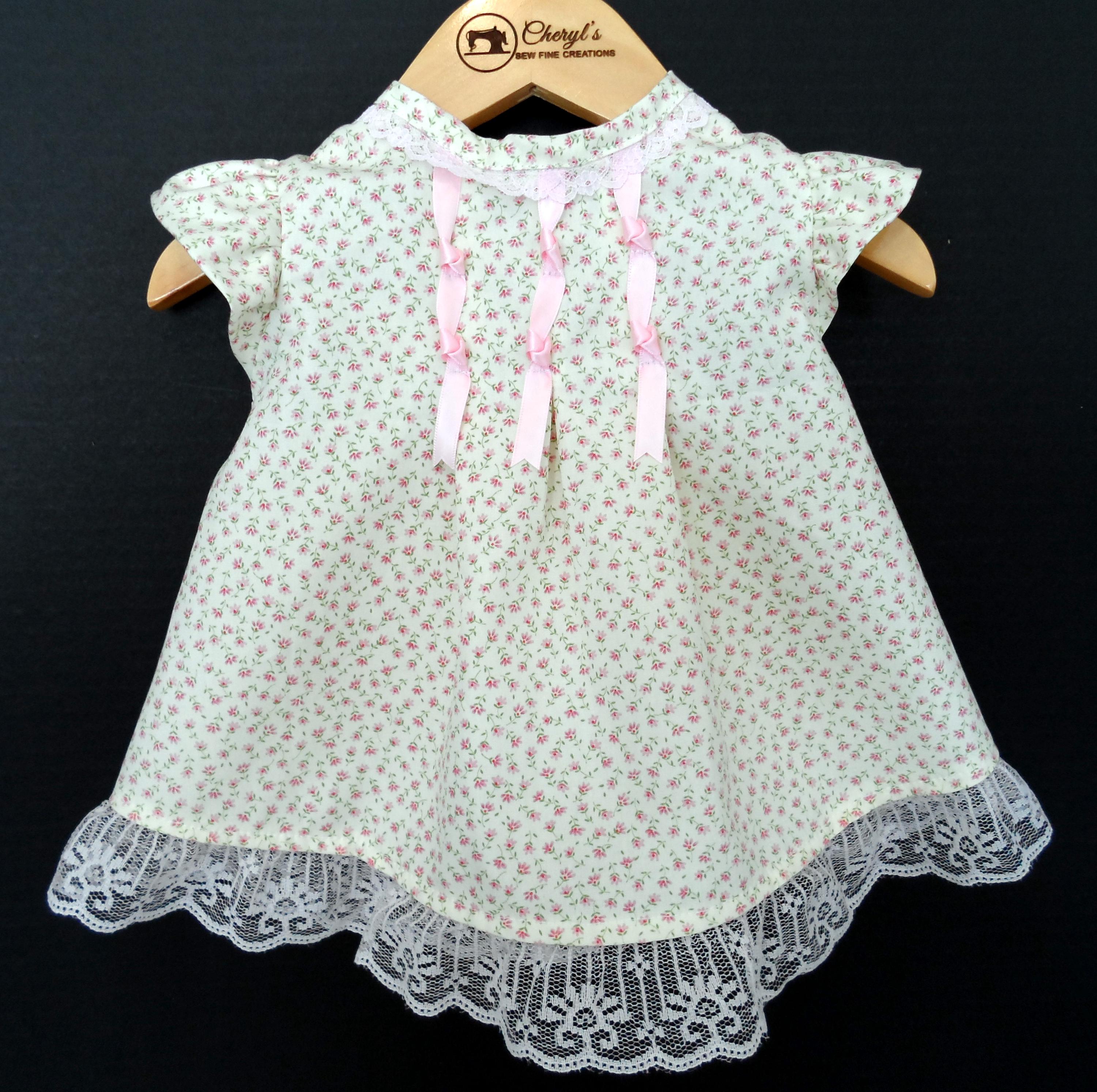 Dress, Vintage Inspired Floral Baby Dress and Bonnet, Handmade Cotton ...