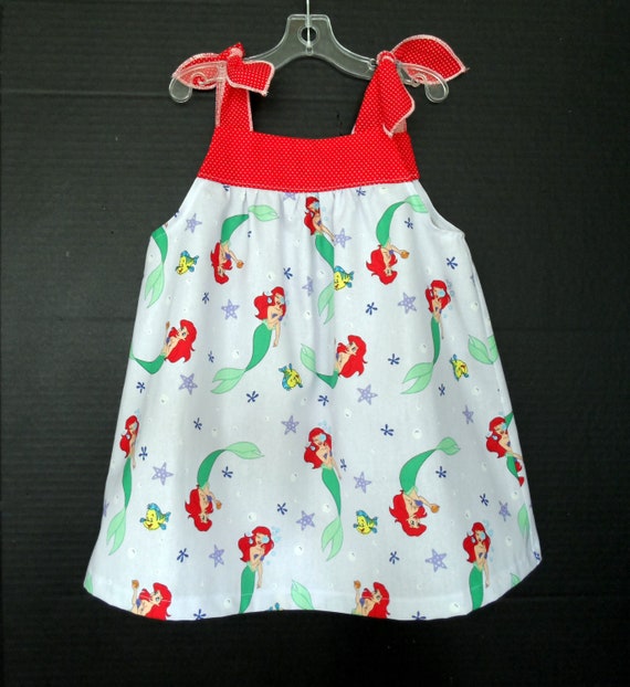 Dress, Little Mermaid Sundress, Handmade Cotton Dress, Toddler Girls