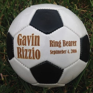 Ring Bearer Gift, Personalized Soccer Ball, Mini Soccer ball, Groomsmen Gift, Gender Reveal, Sports Gift, Christmas Gift, Keepsake image 2