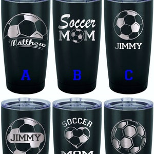 Double Sided Soccer Tumbler, Stainless Steel Tumbler, Soccer Team Tumbler, Soccer Gift, Team Gifts, Soccer Mom, Soccer Player Gift