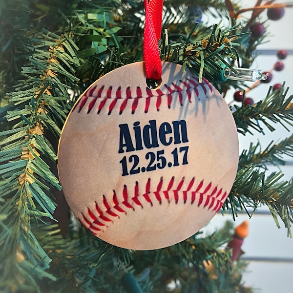 Personalized Baseball Ornaments, Christmas Tree Ornaments, Baseball Ornaments, Sports Ornament, Baseball decorations, Tree Decor, Christmas