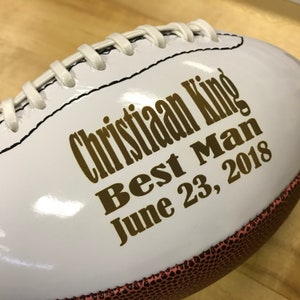 Cadeau pour homme d&#39;honneur, cadeau de footballeur, taille réelle, cadeau de footballeur, cadeau pour porteur d&#39;alliance, football personnalisé, cadeaux pour homme, cadeau de garçon d&#39;honneur
