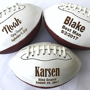 Fathers Day Gifts, Ring Bearer Gift, Personalized Football, Gifts for Men, Groomsmen Gift, Personalized Gift, Sports Gift, Keepsake image 2