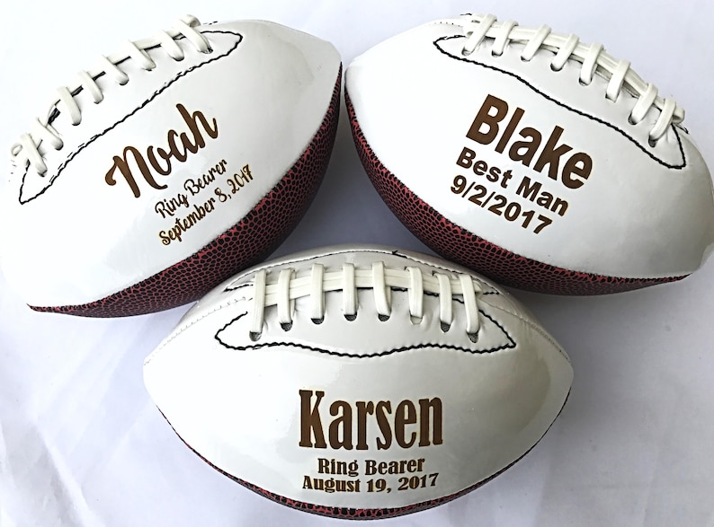 Fathers Day Gifts, Ring Bearer Gift, Personalized Football, Gifts for Men, Groomsmen Gift, Personalized Gift, Sports Gift, Keepsake image 2