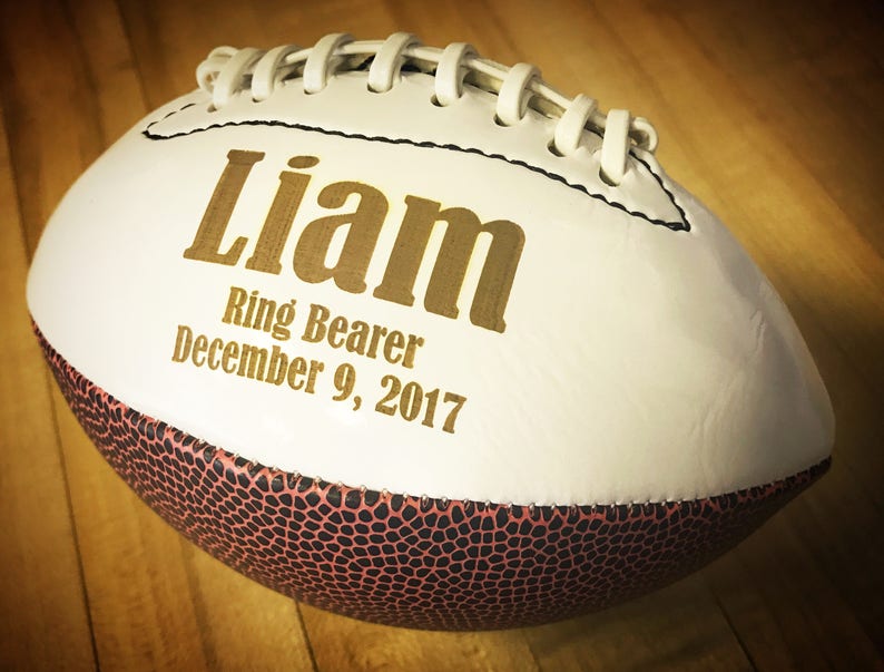 Fathers Day Gifts, Ring Bearer Gift, Personalized Football, Gifts for Men, Groomsmen Gift, Personalized Gift, Sports Gift, Keepsake image 5