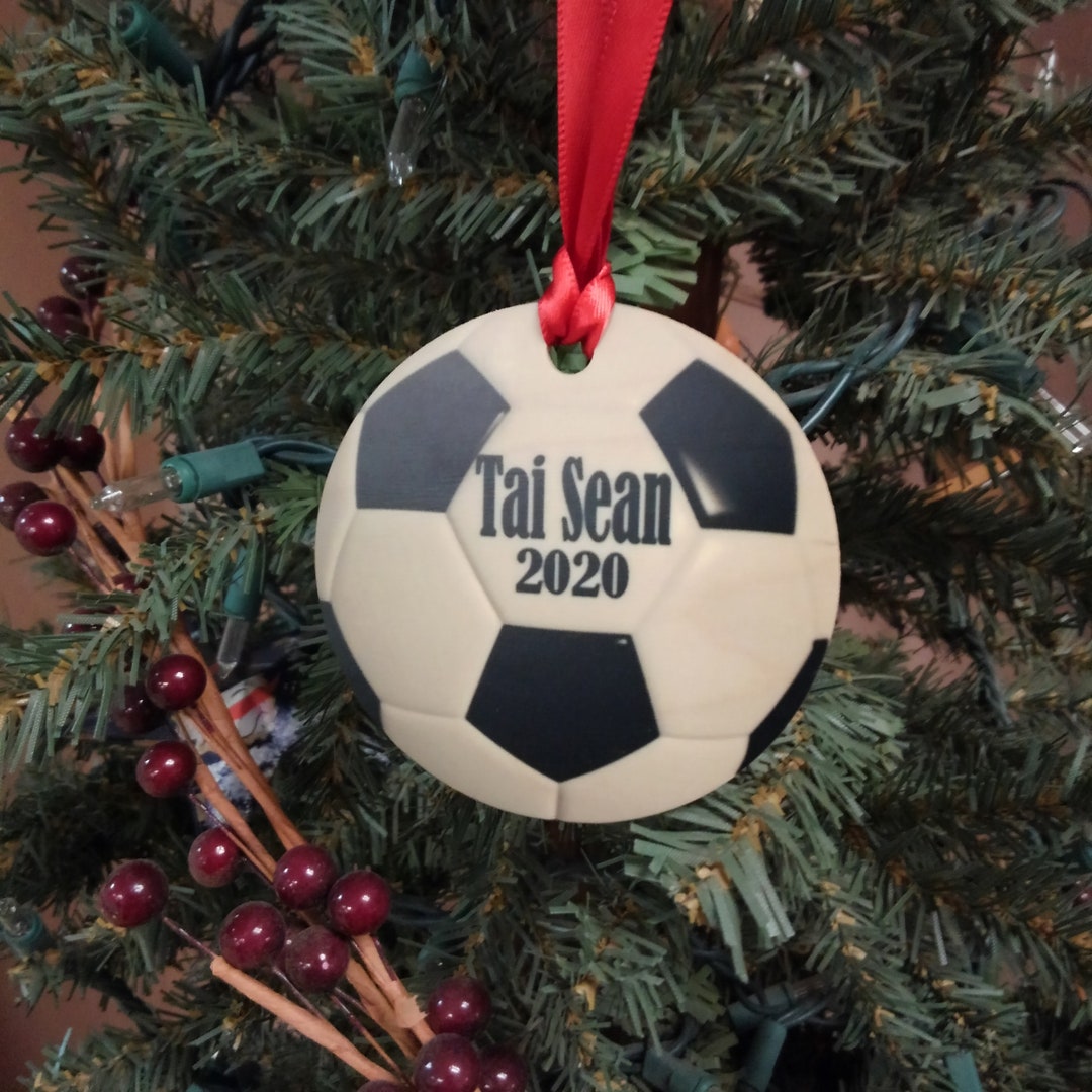 Personalized Soccer Ball Ornaments, Christmas Tree Ornaments, Soccer