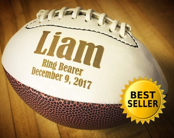 Fathers Day Gifts, Ring Bearer Gift, Personalized Football, Gifts for Men, Groomsmen Gift, Personalized Gift, Sports Gift, Keepsake