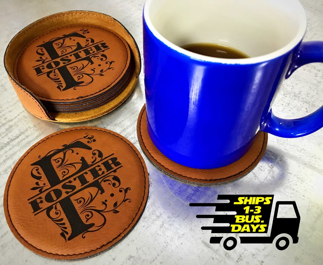 Monogrammed Coaster Set, Customized Coasters, Personalized Coasters