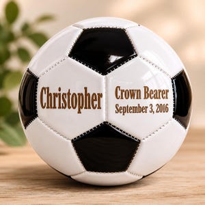 Personalized Ring Bearer Mini Soccer Ball | Custom Engraved Soccer Ball Gift | Ring Bearer Proposal | Wedding Keepsake Gift