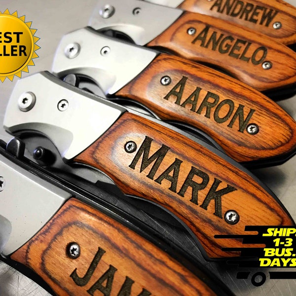 Personalized Knife, Groomsmen Gift, Pocket Knife, Hunting Knife, Gift for Men, Camping Knife, Groomsman Knife, Engraved Knives, TAC Force