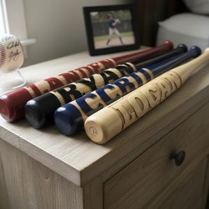 Bate personalizado, mini bate de béisbol, regalo para portador de anillos, regalo para entrenador, regalo para padrinos de boda, grabado personalizado, bates de béisbol, regalo para él, regalo para niños