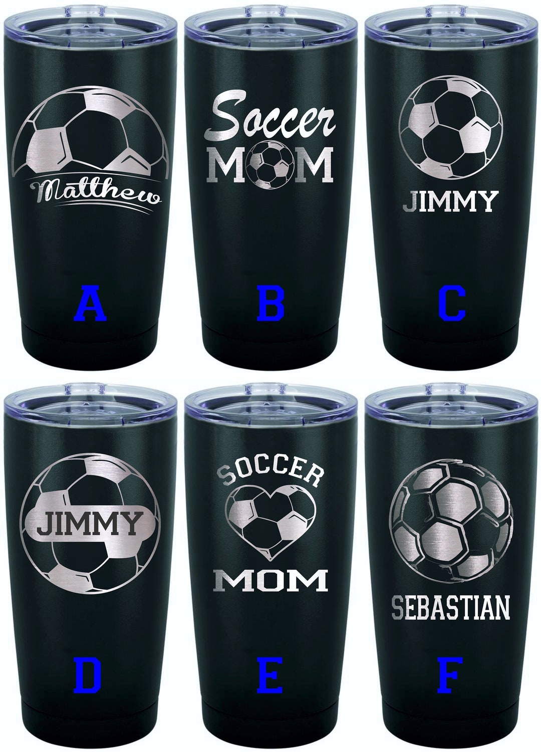 Soccer Ball Black White Custom Birthday Acrylic Tumbler