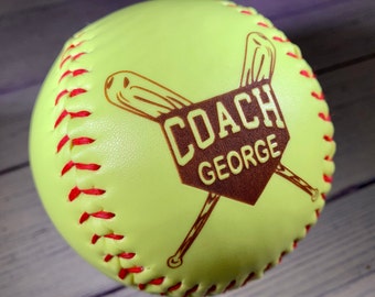 Gepersonaliseerde softbalcoachcadeau, softballiefhebber