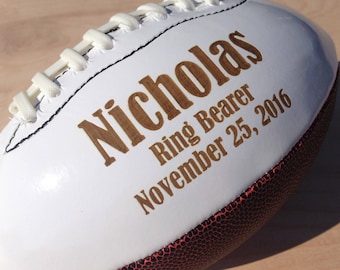 Full Size Football, Groomsmen Gift, Football Gift, Ring Bearer Gift, Personalized Football, Gifts for Men, Christmas Gift, Keepsake