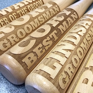 Groomsmen Gift, Personalized Bat, Full Size Bat, Ring Bearer Gift, Wedding Gift, Custom Engraved, Baseball Bats, Gift for Him, Boys Gift
