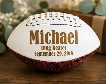 Personalized Ring Bearer Football | Custom Wedding Football Gift | Engraved Football | Ring Bearer Proposal | Wedding Keepsake