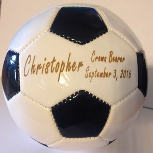 Ring Bearer Gift, Personalized Soccer Ball, Mini Soccer ball, Groomsmen Gift, Gender Reveal, Sports Gift, Christmas Gift, Keepsake image 3