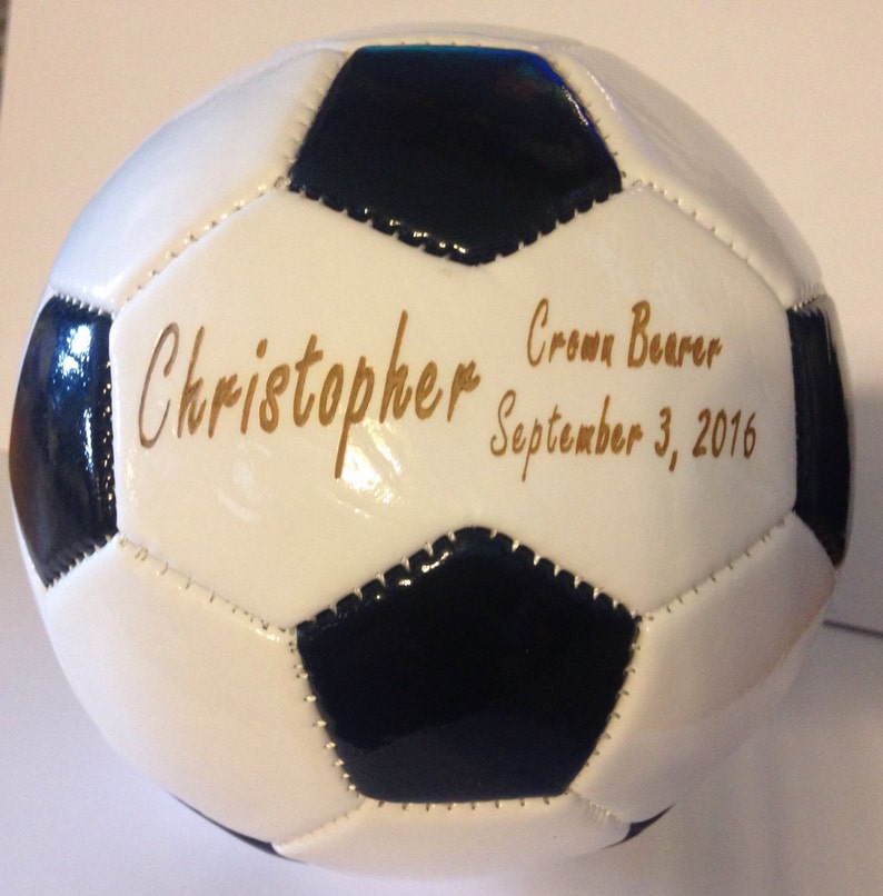 Ring Bearer Gift, Personalized Soccer Ball, Mini Soccer ball, Groomsmen Gift, Gender Reveal, Sports Gift, Christmas Gift, Keepsake image 3