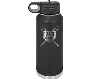 Gepersonaliseerde honkbalcoach beker waterfles, honkbalteam coach beker, honkbalcoach cadeau