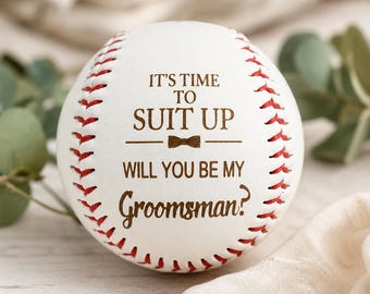 Personalized Groomsman Proposal Baseball | Engraved Wedding Party Baseball | Ring Bearer & Best Man Gift