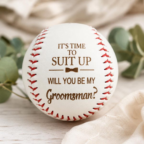 Personalized Groomsman Proposal Baseball | Engraved Wedding Party Baseball | Ring Bearer & Best Man Gift