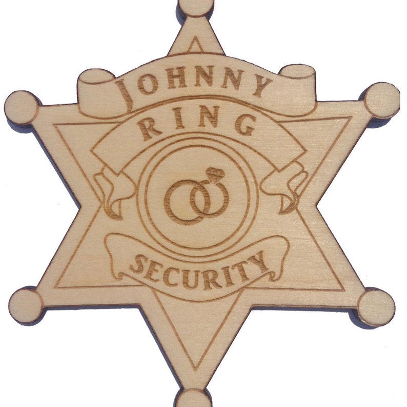 Ring Security Badge, Ring Bearer Badge, Ring Bearer Security Badge, Ring Bearer Gift, Personalized Badge, Star Badge, Security Badge image 7