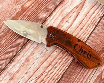 Personalized Knife, Groomsmen Gift, Pocket Knife, Hunting Knife, Gift for Men, Camping Knife, Groomsman Knife, Engraved Knives