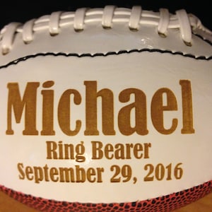 Fathers Day Gifts, Ring Bearer Gift, Personalized Football, Gifts for Men, Groomsmen Gift, Personalized Gift, Sports Gift, Keepsake image 7