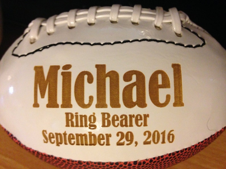 Fathers Day Gifts, Ring Bearer Gift, Personalized Football, Gifts for Men, Groomsmen Gift, Personalized Gift, Sports Gift, Keepsake image 7