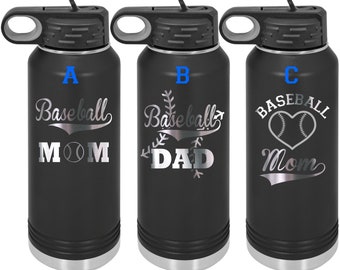 Honkbal moeder waterfles met rieten deksel, sportwaterfles, Vaderdagcadeau, cadeau voor haar, cadeau voor hem, sportdrank waterfles