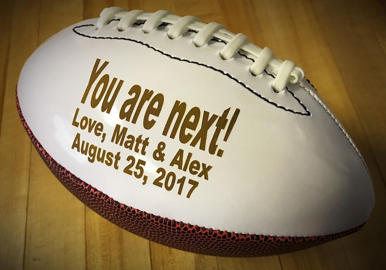 Fathers Day Gifts, Ring Bearer Gift, Personalized Football, Gifts for Men, Groomsmen Gift, Personalized Gift, Sports Gift, Keepsake image 3