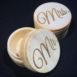 JarThenaAMCS Rustic Wooden Ring Box - Mr & Mrs Wedding Ring Case For Ceremony, Engagement, Valentine's Day Gift - View #10
