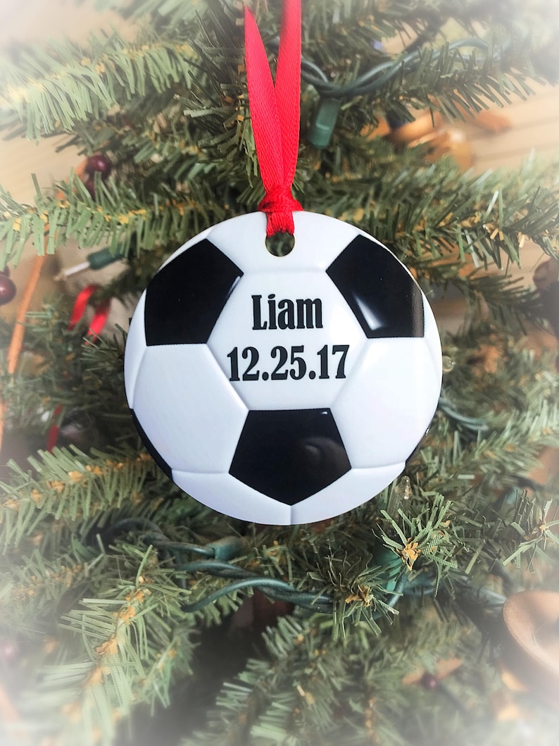Personalized Soccer ball Ornaments Christmas Tree Ornaments Etsy