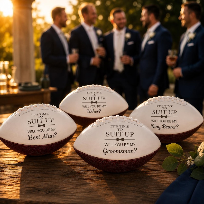 Propuesta de padrino de boda con temática de fútbol, ¿Quieres ser mi padrino de boda con temática de fútbol?, Regalo de propuesta de boda con temática de fútbol, Regalo para pedirle matrimonio al padrino, Recuerdo de la fiesta de bodas imagen 2