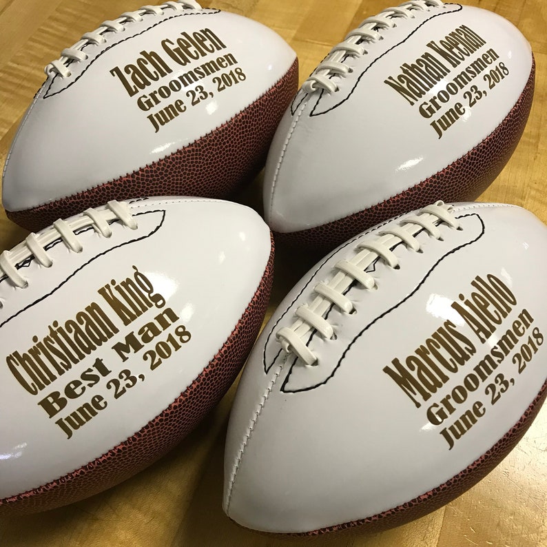 Fathers Day Gifts, Ring Bearer Gift, Personalized Football, Gifts for Men, Groomsmen Gift, Personalized Gift, Sports Gift, Keepsake image 8