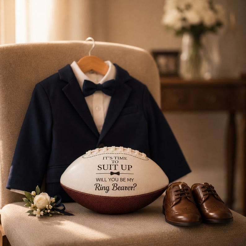 Propuesta de padrino de boda con temática de fútbol, ¿Quieres ser mi padrino de boda con temática de fútbol?, Regalo de propuesta de boda con temática de fútbol, Regalo para pedirle matrimonio al padrino, Recuerdo de la fiesta de bodas imagen 7