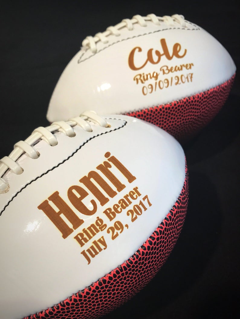 Fathers Day Gifts, Ring Bearer Gift, Personalized Football, Gifts for Men, Groomsmen Gift, Personalized Gift, Sports Gift, Keepsake image 6