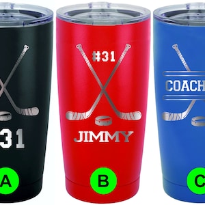 Personalized Hockey Tumbler, Hockey Dad Tumbler, Hockey Team Tumbler, Hockey Gift, Team Gifts, Hockey Mom, Hockey Player Gift