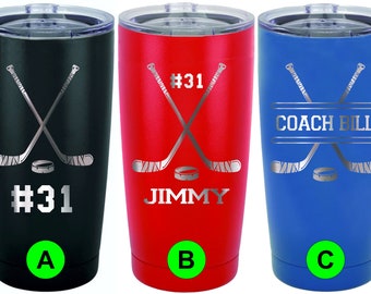 Personalized Hockey Tumbler, Hockey Dad Tumbler, Hockey Team Tumbler, Hockey Gift, Team Gifts, Hockey Mom, Hockey Player Gift