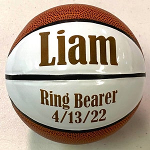 Mini Basketball Ring Bearer Gift, Engraved Basketball, Groomsmen, Engraved Gift, Christmas Gift, Sports, Keepsake