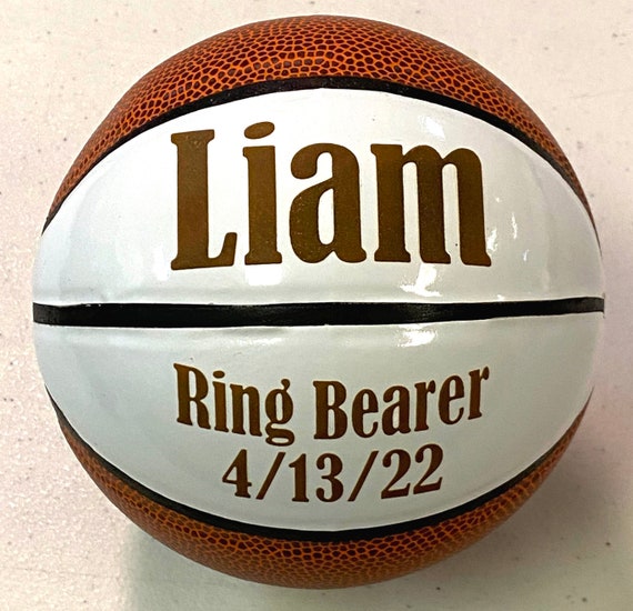 Mini Basketball Ring Bearer Gift, Engraved Basketball, Groomsmen